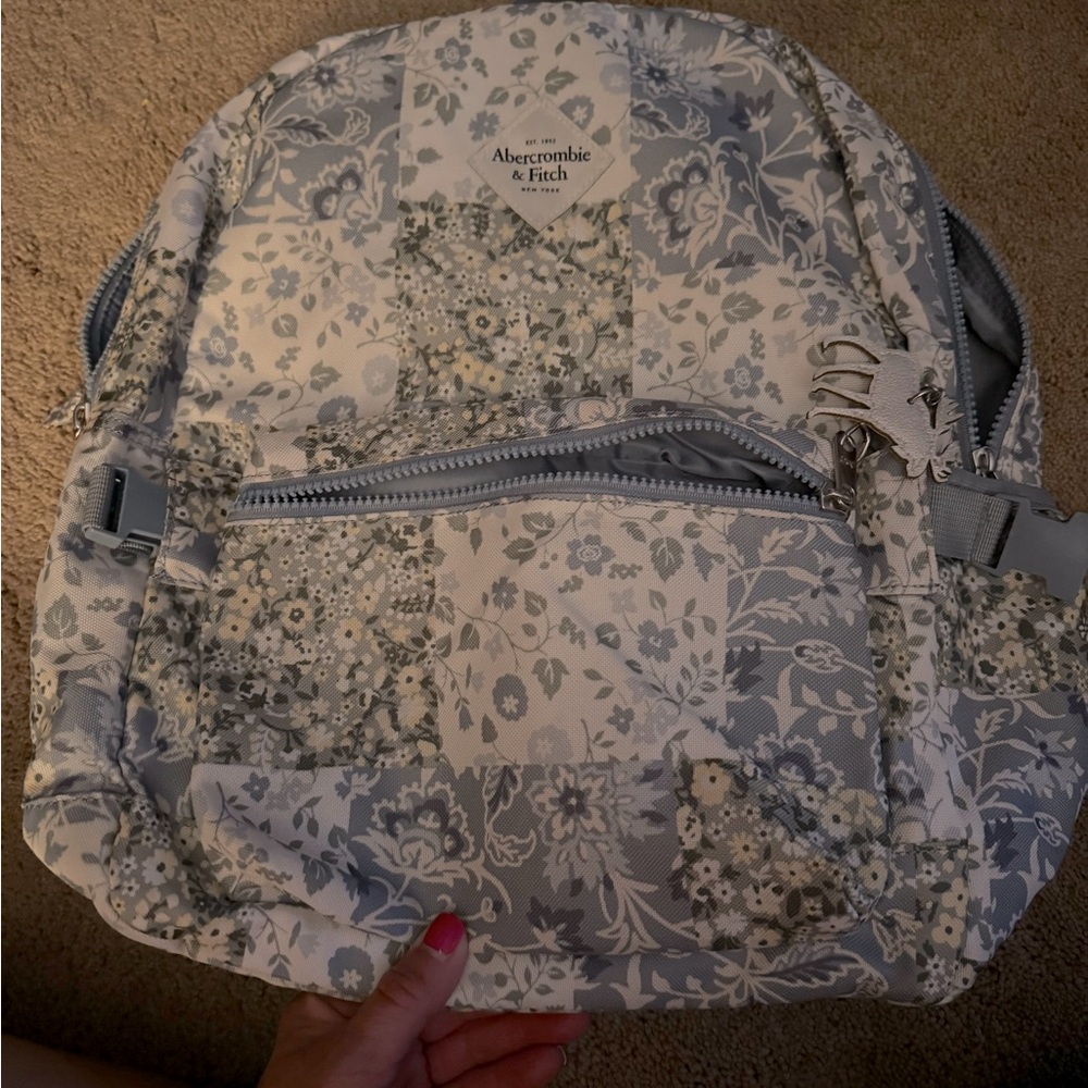 Abercrombie & Fitch Blue and White Floral Backpack